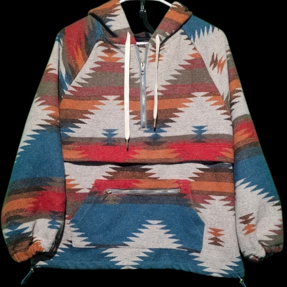 Pink Paparatzi Aztec Patterned Women's Hoodie Small Oversized PTP 22 - Picture 4 of 4